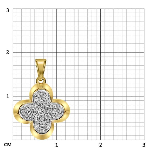 Кулон из жёлтого золота с бриллиантами (061051)