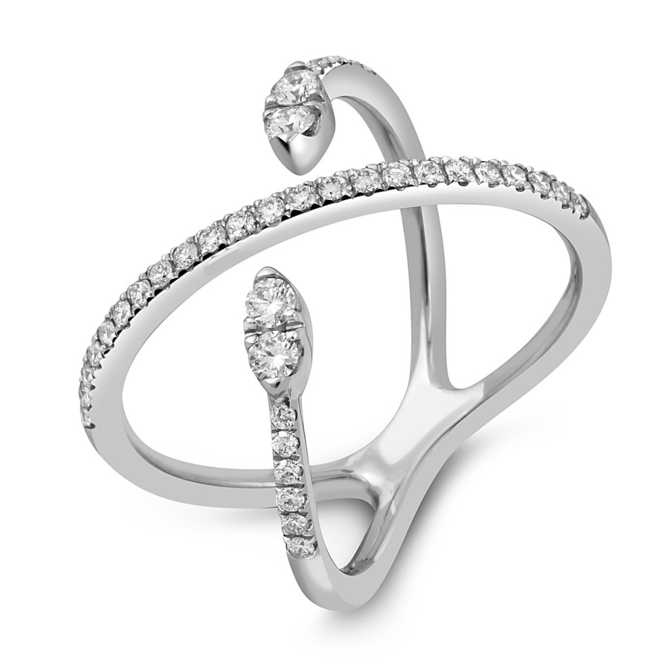 Кольцо из белого золота с бриллиантами 