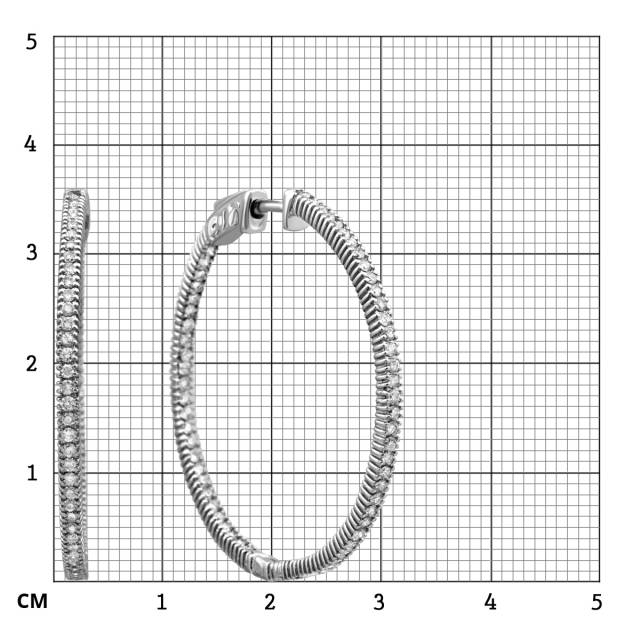 Серьги конго из белого золота с бриллиантами (023294)