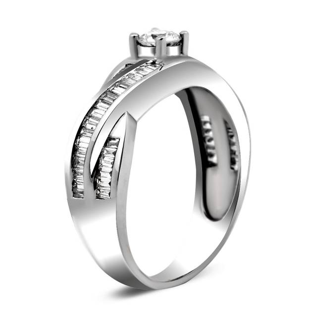 Помолвочное кольцо из белого золота с бриллиантами (023413)