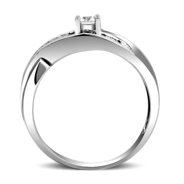 Помолвочное кольцо из белого золота с бриллиантами (023413)