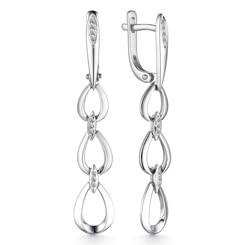 Серьги из белого золота с бриллиантами (047962)