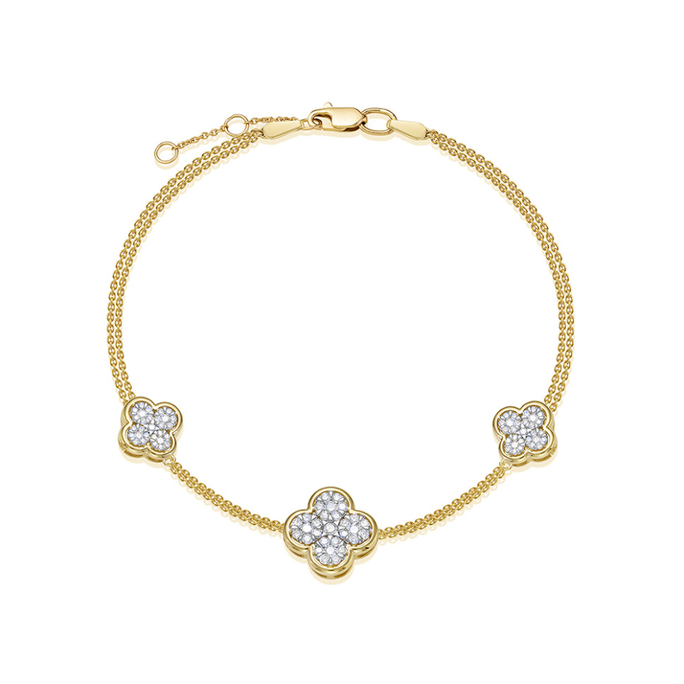 Браслет из жёлтого золота с бриллиантами (054729)