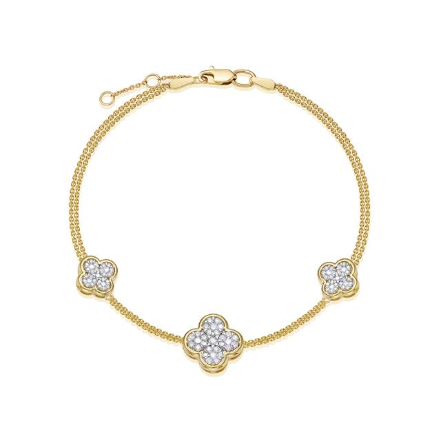 Браслет из жёлтого золота с бриллиантами (054729)