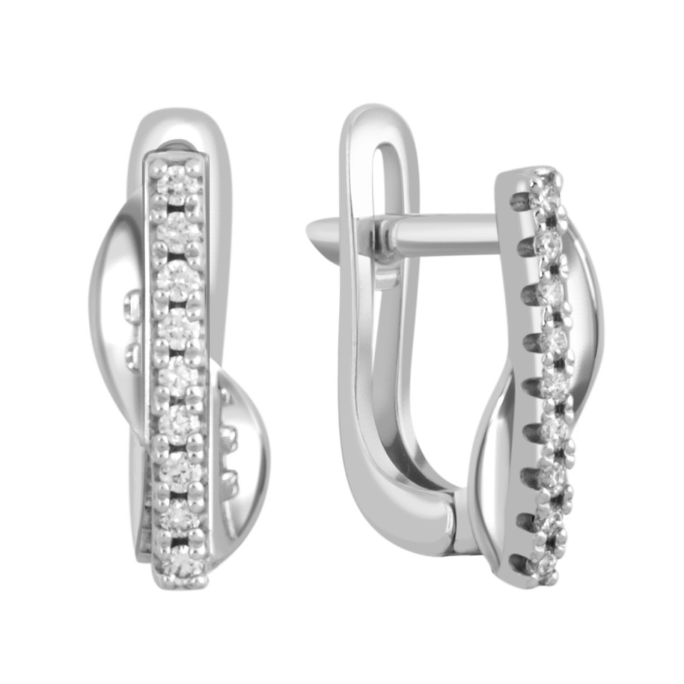 Серьги из белого золота с бриллиантами (032607)