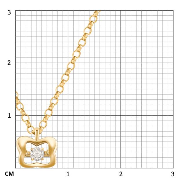 Колье из жёлтого золота с "плавающим" бриллиантом (041304)