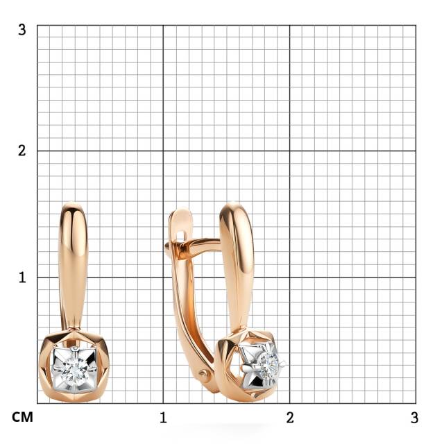 Серьги  из красного золота с бриллиантами  (061547)