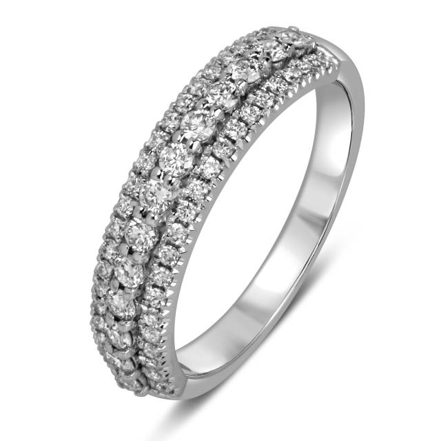 Кольцо из белого золота с бриллиантами (059702)