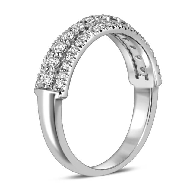 Кольцо из белого золота с бриллиантами (059702)