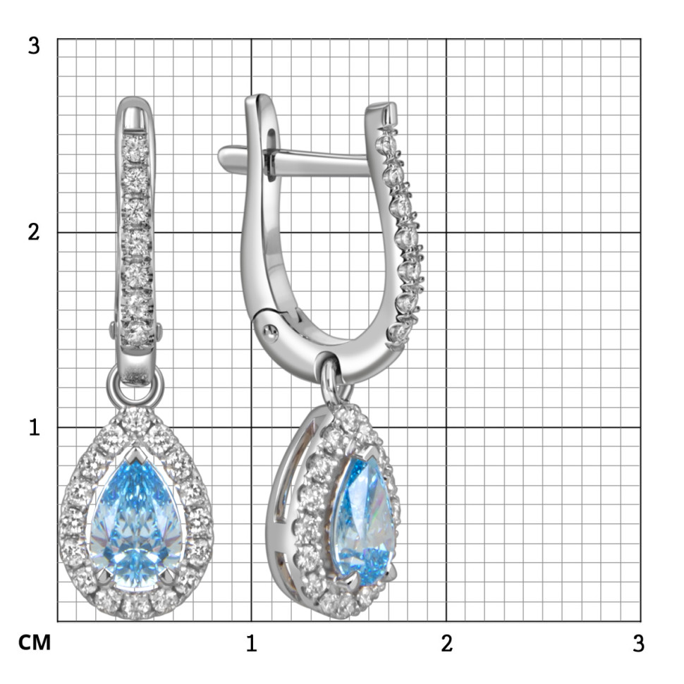 Серьги из белого золота с бриллиантами (060196)