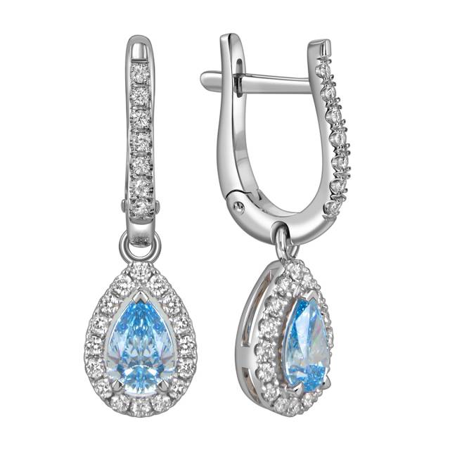 Серьги из белого золота с бриллиантами (060196)