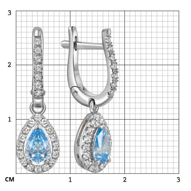 Серьги из белого золота с бриллиантами (060196)