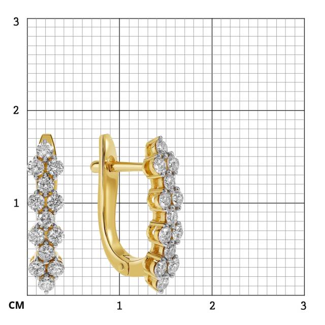 Серьги из жёлтого золота с бриллиантами (060440)