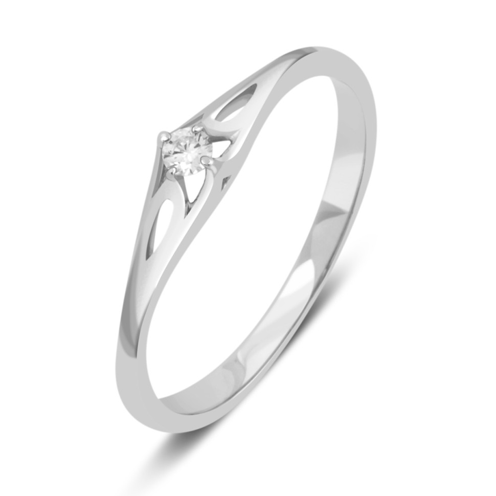 Помолвочное кольцо из белого золота с бриллиантом (032592)
