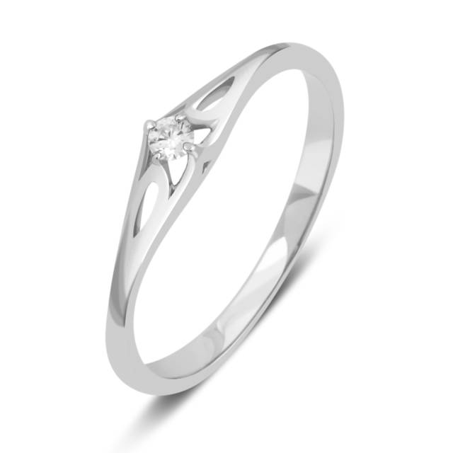Помолвочное кольцо из белого золота с бриллиантом (032592)