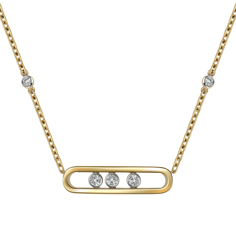 Колье из жёлтого золота с бриллиантами (061623)