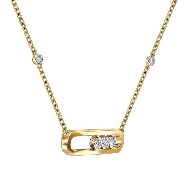 Колье из жёлтого золота с бриллиантами (061623)