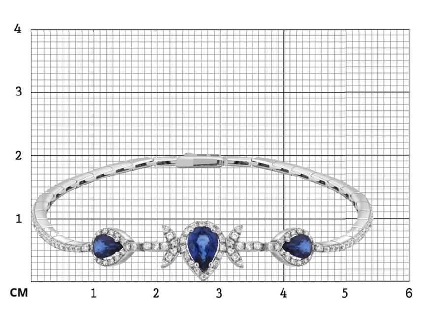 Браслет из белого золота с бриллиантами и сапфирами (014176)