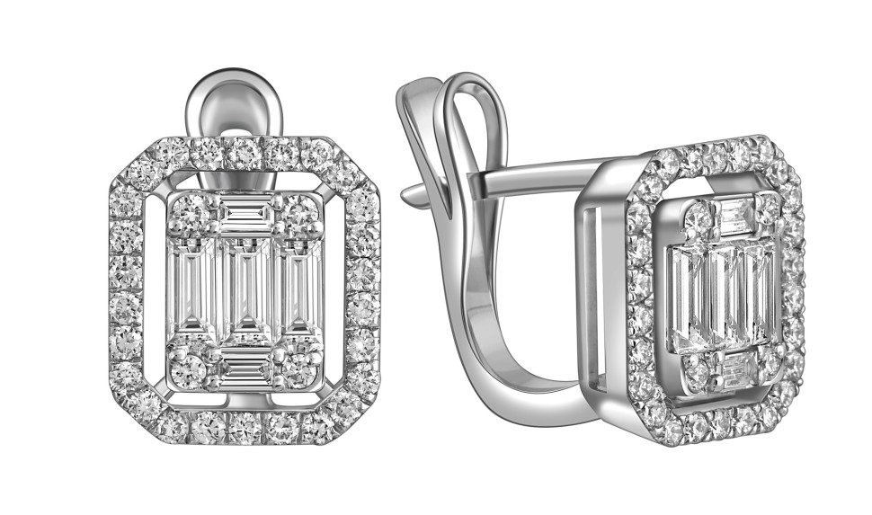 Серьги из белого золота с бриллиантами (051566)