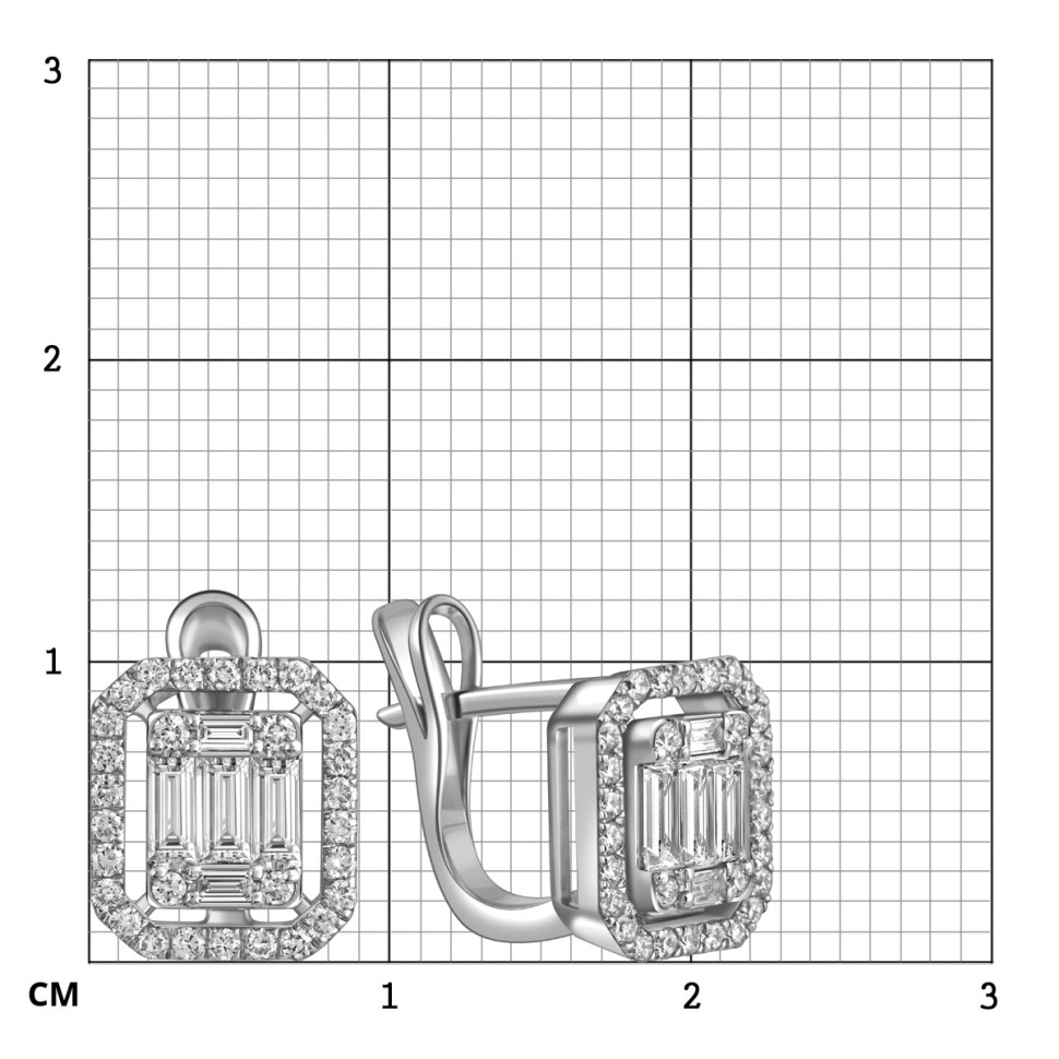 Серьги из белого золота с бриллиантами (051566)