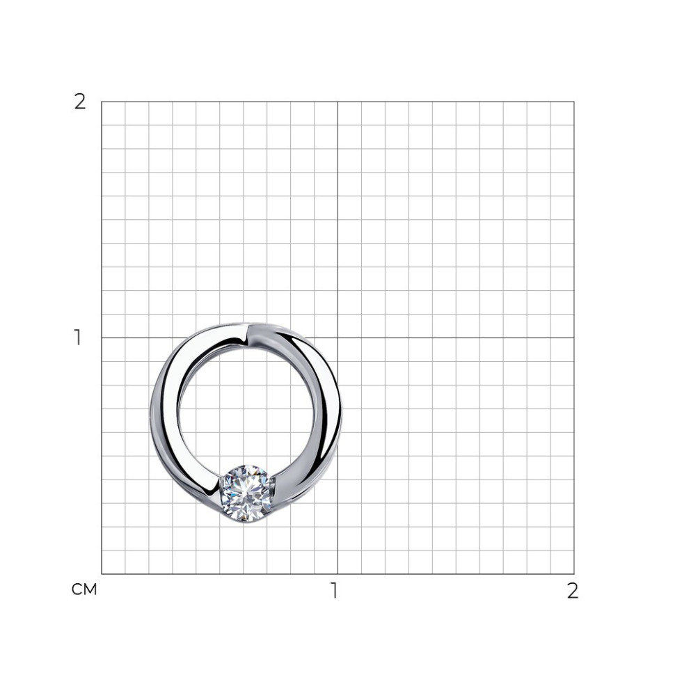 Кулон из белого золота с бриллиантом (047399)