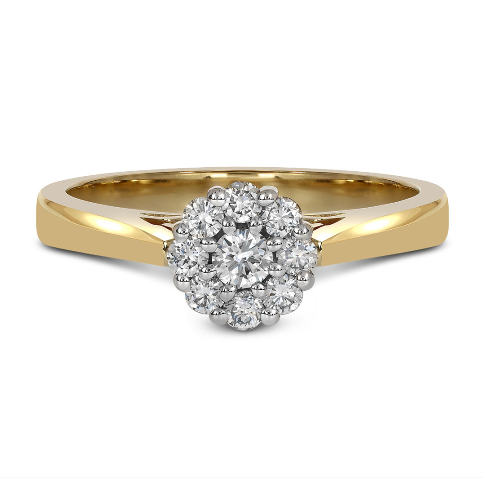 Кольцо из комбинированного золота с бриллиантами (039652)