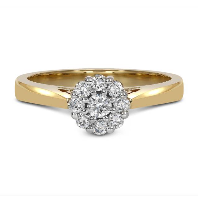 Кольцо из жёлтого золота с бриллиантами (039652)