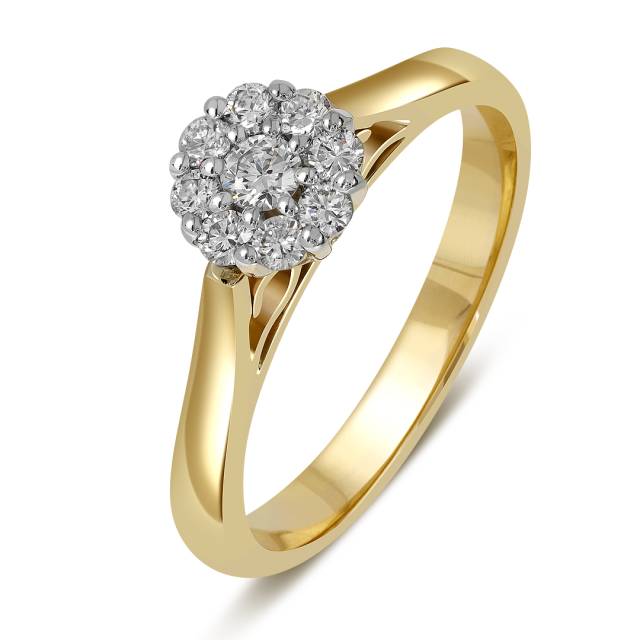 Кольцо из жёлтого золота с бриллиантами (039652)