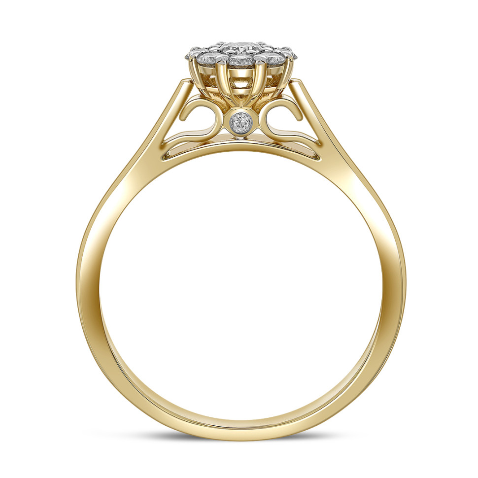 Кольцо из жёлтого золота с бриллиантами (039652)