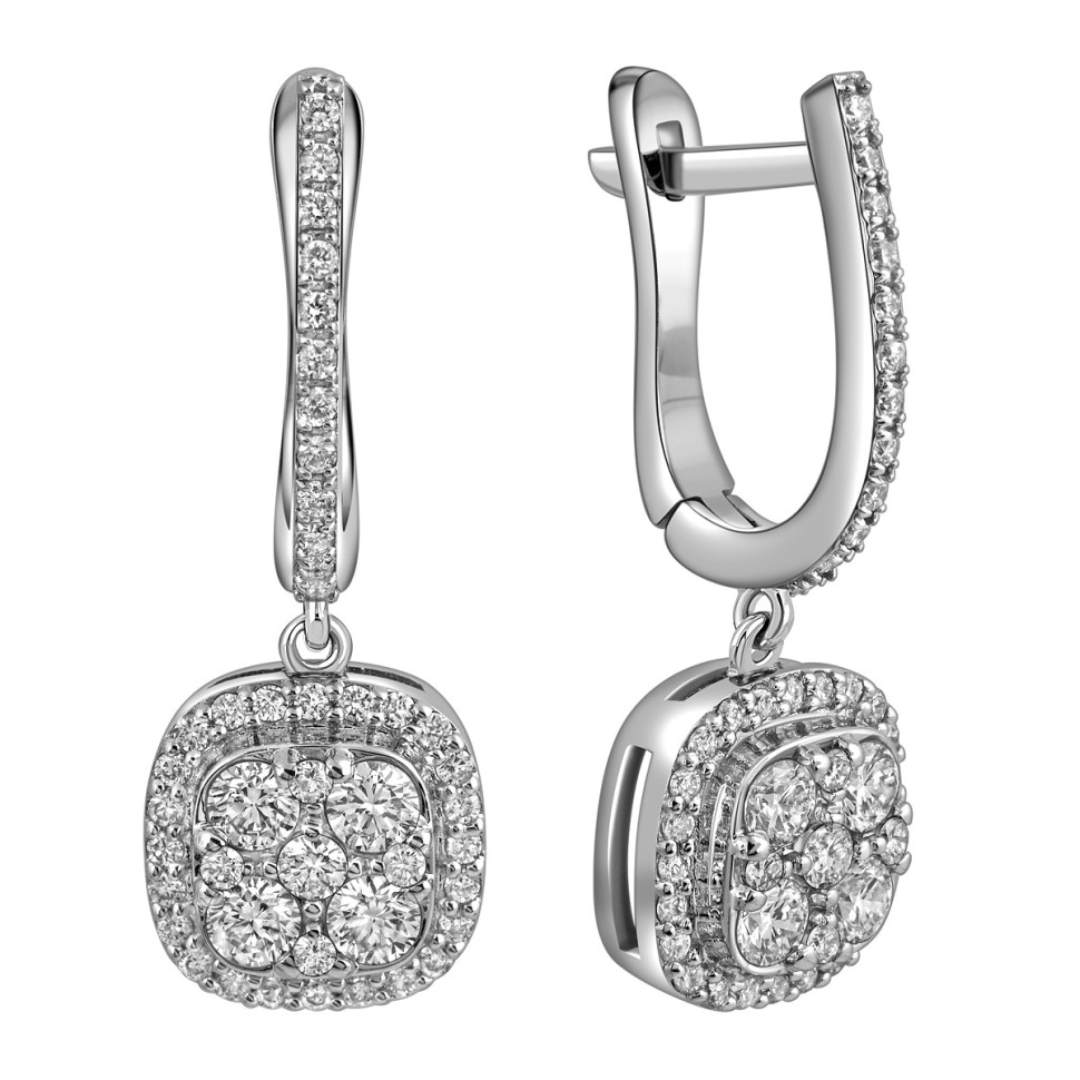 Серьги из белого золота с бриллиантами (051598)