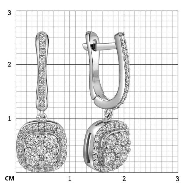 Серьги из белого золота с бриллиантами (051598)