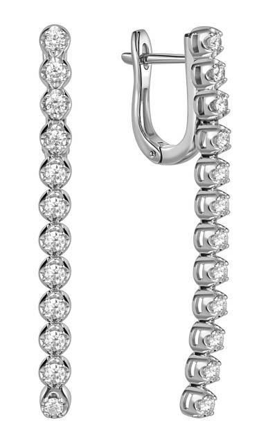 Серьги из белого золота с бриллиантами (060257)