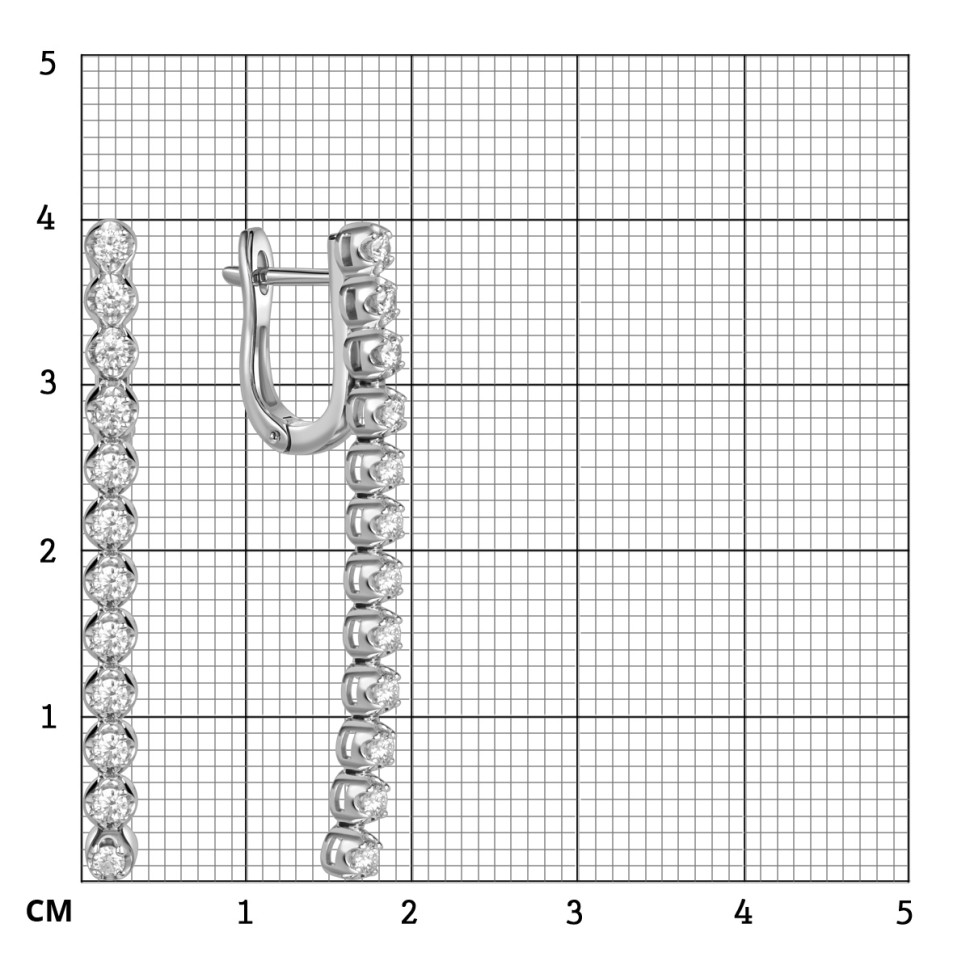 Серьги из белого золота с бриллиантами (060257)