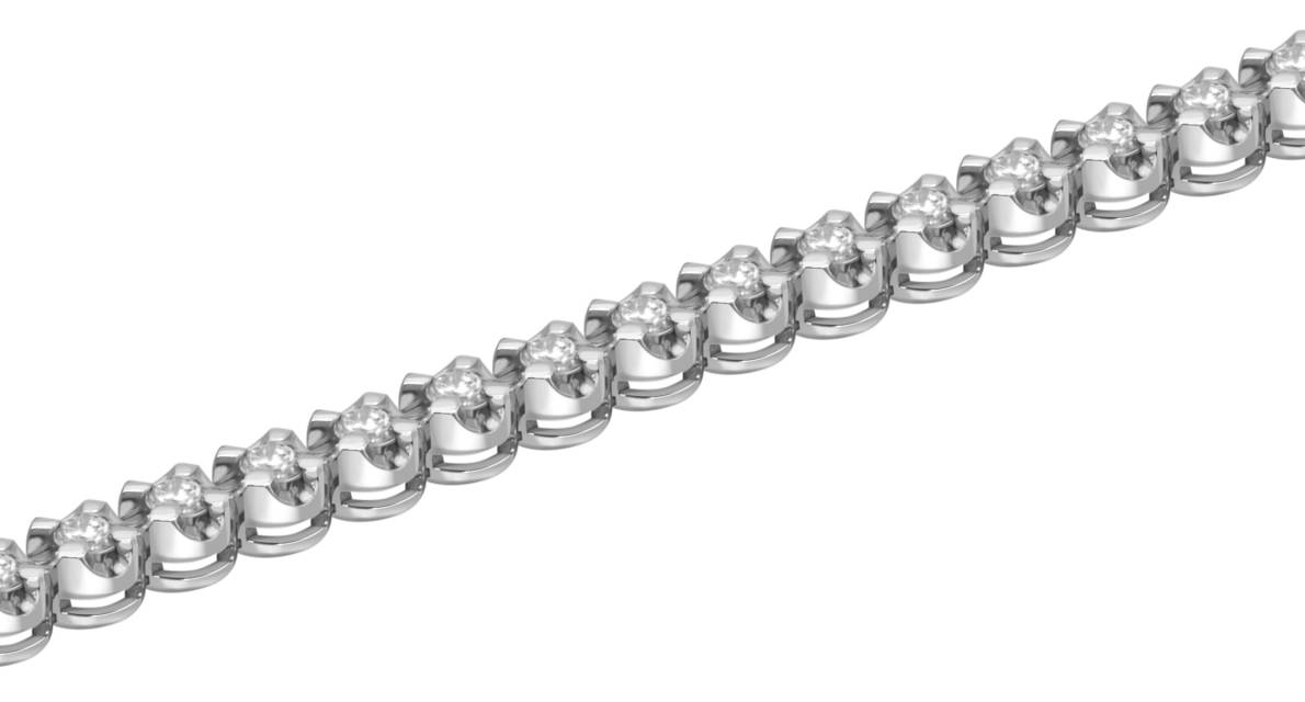 Браслет из белого золота с бриллиантами (038151)