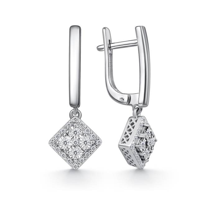 Серьги из белого золота с бриллиантами (063021)