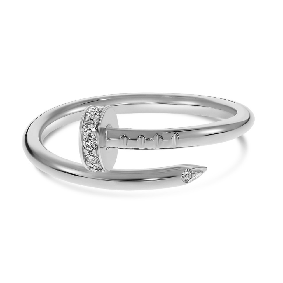 Кольцо из белого золота с бриллиантами (053835)