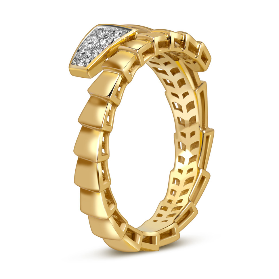 Кольцо из жёлтого золота с бриллиантами (060281)