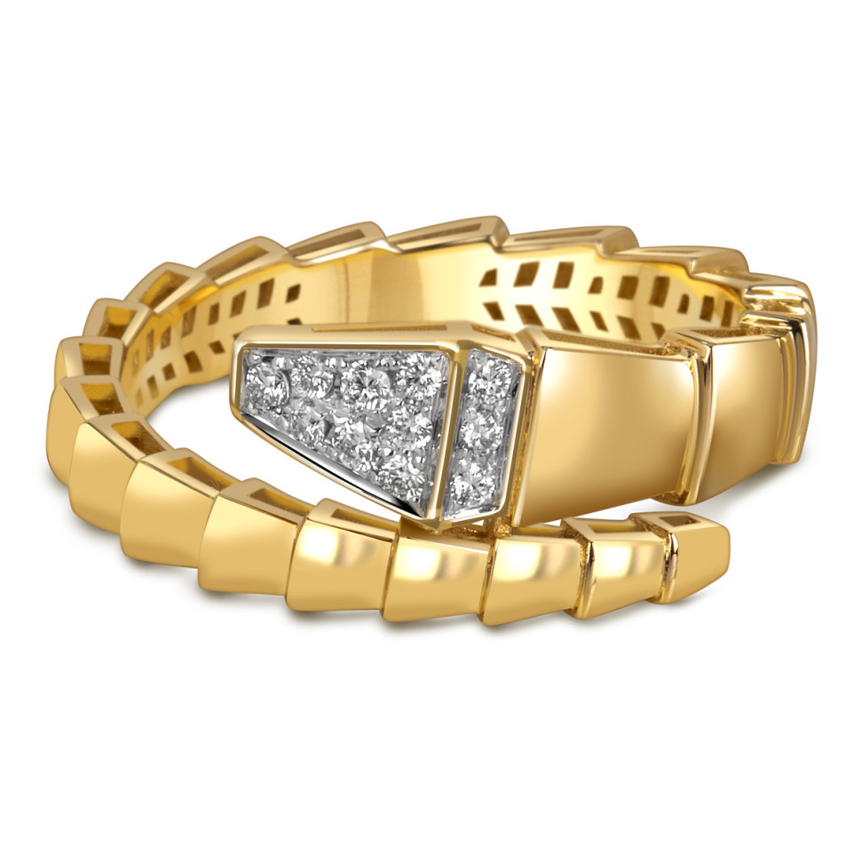 Кольцо из жёлтого золота с бриллиантами (060281)