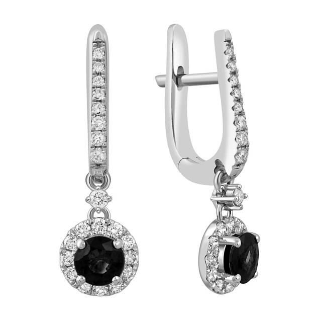 Серьги из белого золота с бриллиантами (049673)