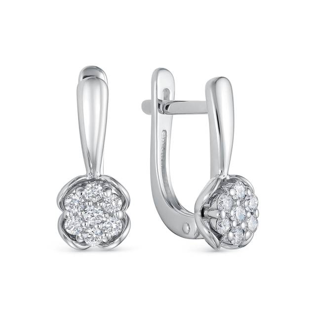 Серьги из белого золота с бриллиантами (061098)