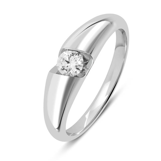 Помолвочное кольцо из белого золота с бриллиантом (049565)