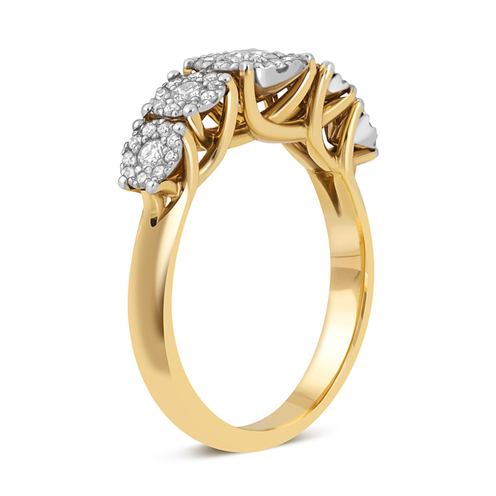 Кольцо из комбинированного золота с бриллиантами (043006)