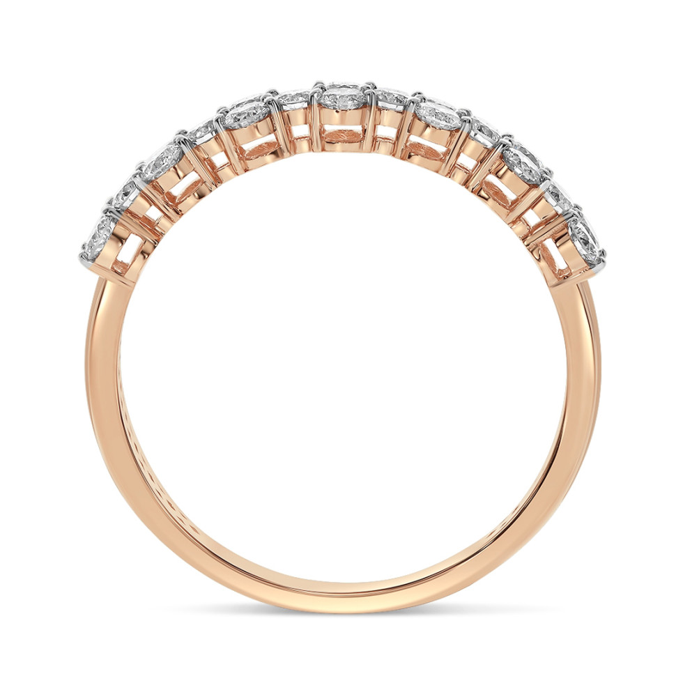 Кольцо из красного золота с бриллиантами (060149)