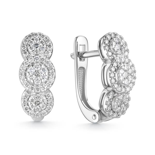 Серьги из белого золота с бриллиантами (060580)