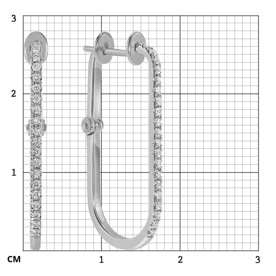Серьги из белого золота с бриллиантами  (058616)
