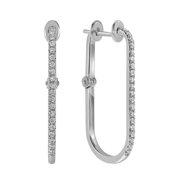 Серьги из белого золота с бриллиантами  (058616)