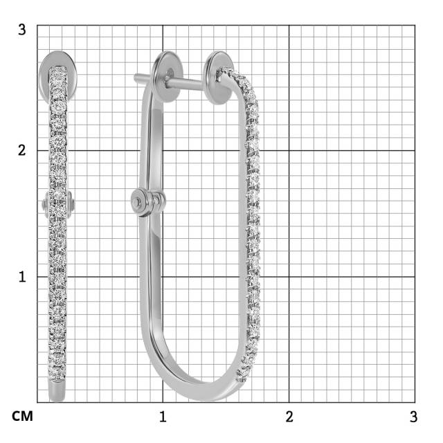 Серьги из белого золота с бриллиантами  (058616)