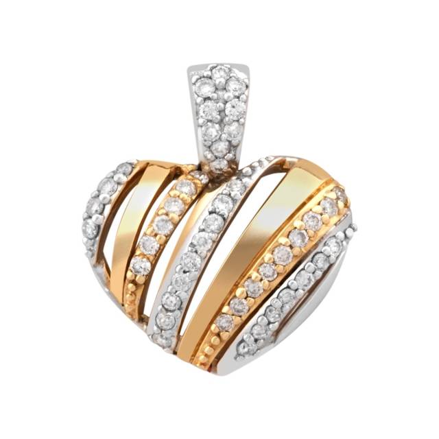 Подвеска из комбинированного золота с бриллиантами (028319)