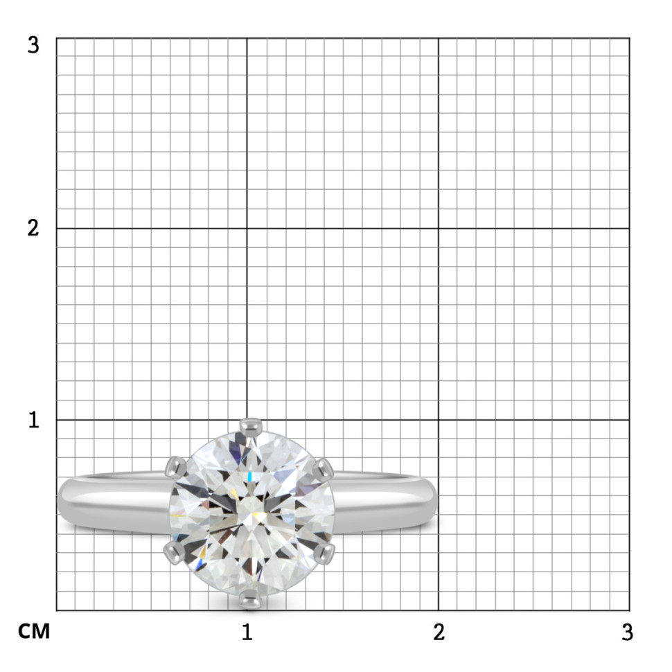 Помолвочное  кольцо из белого золота с бриллиантом (050853)