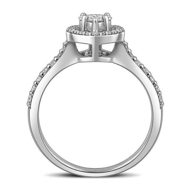 Кольцо из белого золота с бриллиантами (057730)